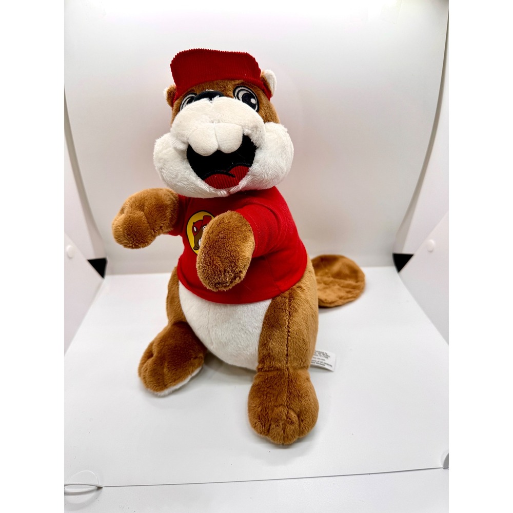 Buc-ee's Beaver Plush Mascot Stuffed Animal Red Shirt Hat 12 Inch Texas Souvenir